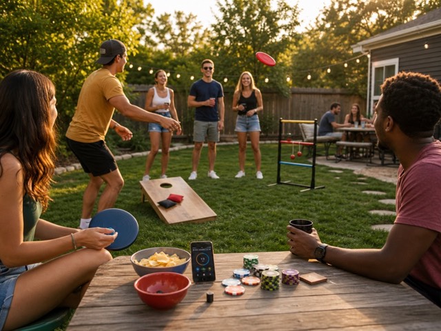 Yard game players tracking a result
