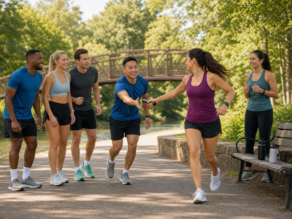 Bridge-to-bench relay run club game