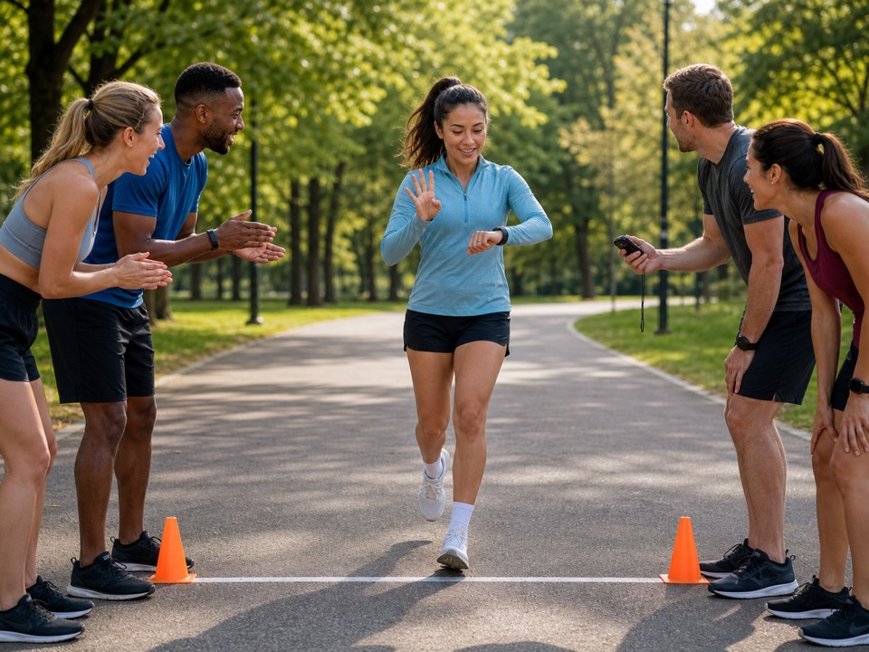 Called stride finish run club game