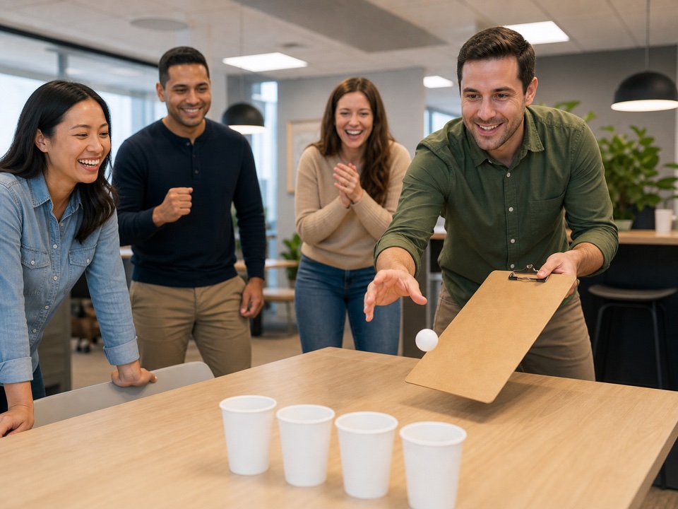 Clipboard bank toss office game