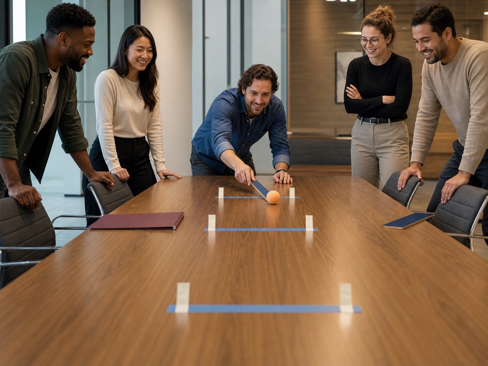 Conference table slide gate office game