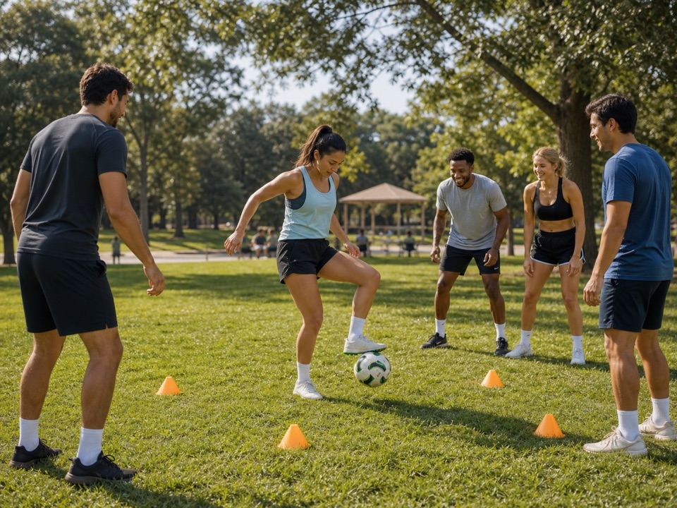 First-Touch Box Control activity preview - Receive driven passes into a marked box and keep first touch inside the zone for points.