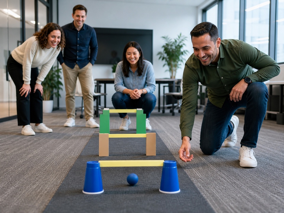 Office gate roll run work break game