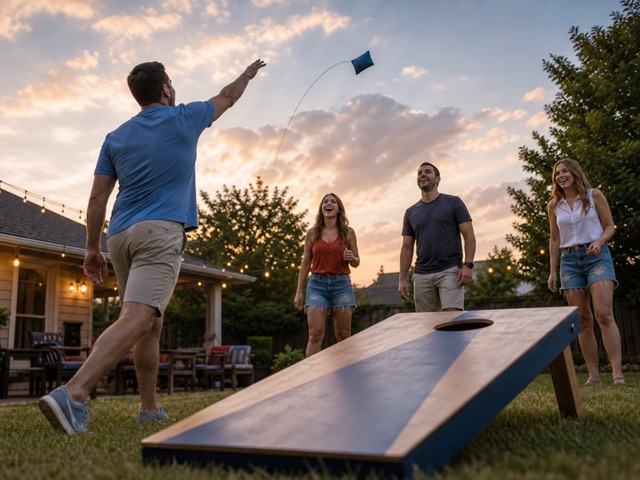 Airmail ladder race cornhole game