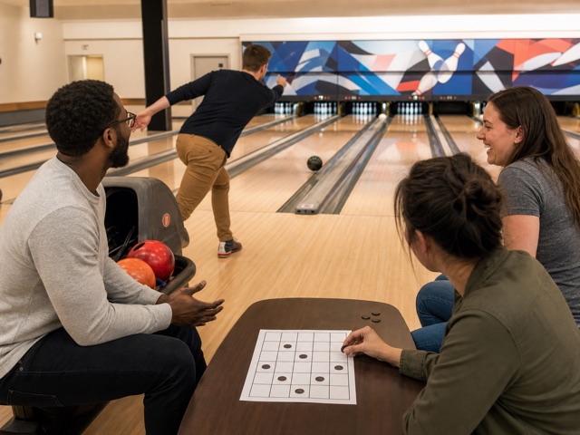 Bowling Bingo activity preview - Bowl regular games while marking achievement bingo cards, solo or in team blackout mode.