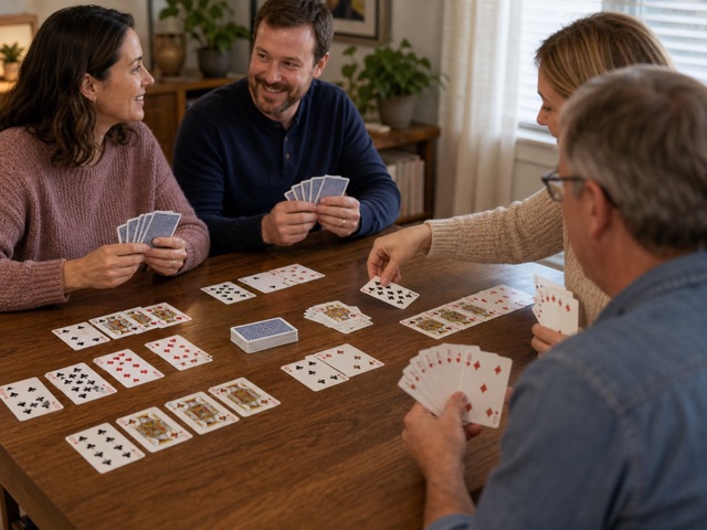 Canasta Mini Meld activity preview - Play a short canasta table to the agreed target with clean meld scoring.