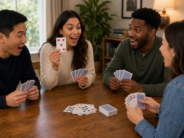 Last Card Callout activity preview - Play a shedding round where every player must call their final card before going out. First clean player out wins.