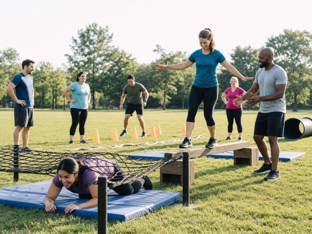 Barbed Crawl Marker Run activity preview - Stay below the marked line, crawl to the far marker, and return without rising early. Fastest clean rep wins.