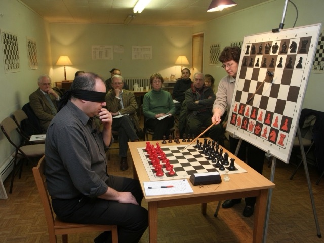 Blindfold Exhibition activity preview - A called-move exhibition where one player never sees the board.