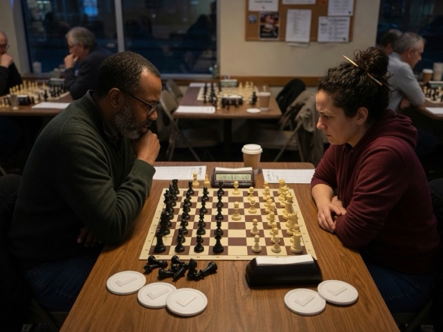 Three-Check Variant Night activity preview - Standard chess with an instant win for the third check of the game.