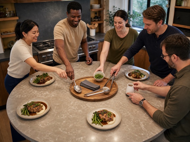 Plating Draft Circle activity preview - Share kitchen jobs fairly.
