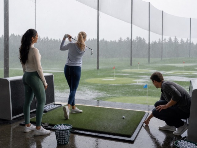 Soft-Target Rain Bay activity preview - Wet-condition range game with soft swings and short targets only.