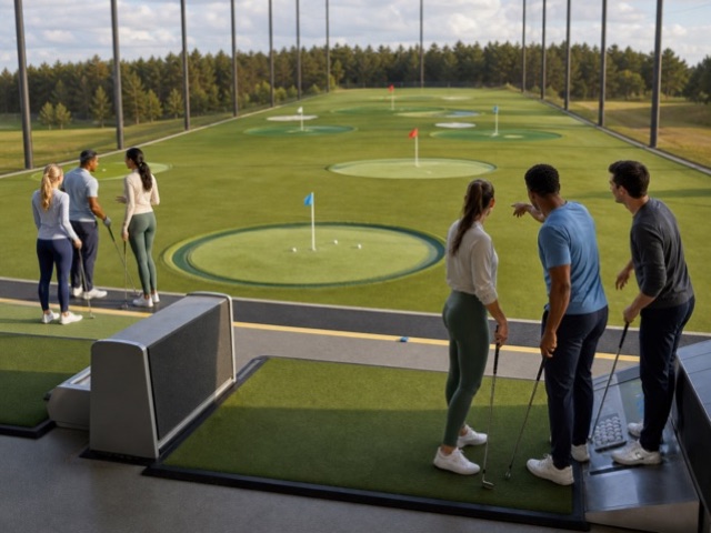 Team Scramble Range activity preview - Team best-ball scoring across six range stations.