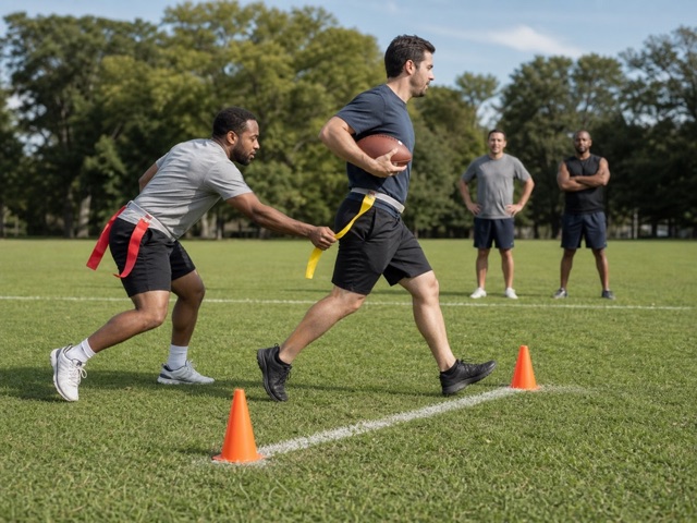 First Down Sprint activity preview - Race to earn a first down in four safe no-tackle plays.