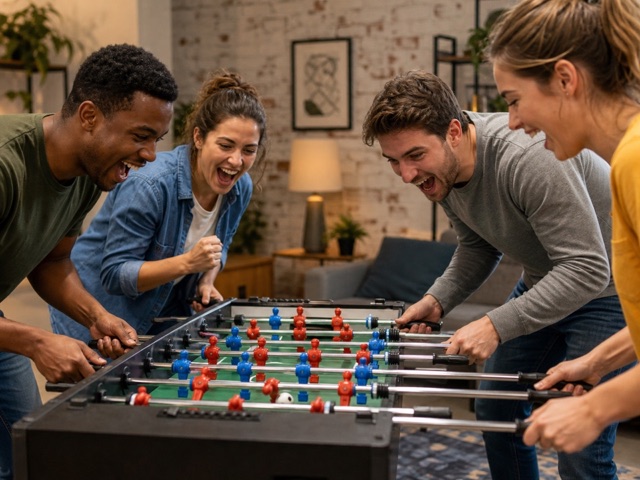 Foosball Captain activity preview - Captains manage foosball positions and partner rotations in short games.