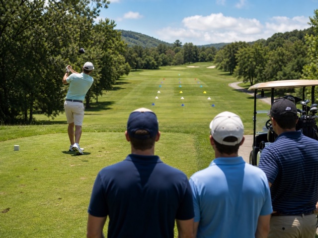 Tee Shot Target Grid activity preview - Pick fairway zones or landing windows before the round. Earn points for hitting the called target space.