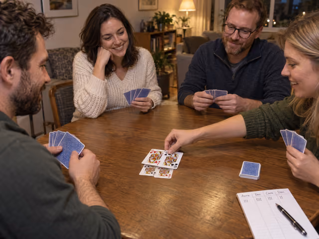 Four adults play a pair of queens over a pair of jacks in President