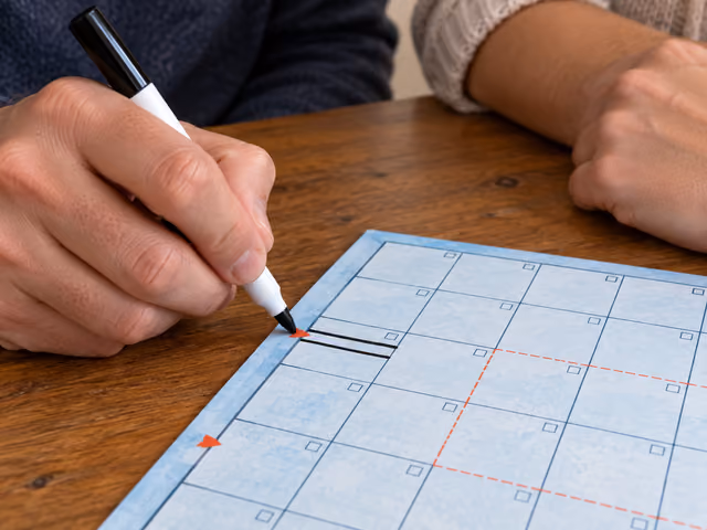 A player draws a road segment from a red exit onto a Railroad Ink grid while a friend watches.