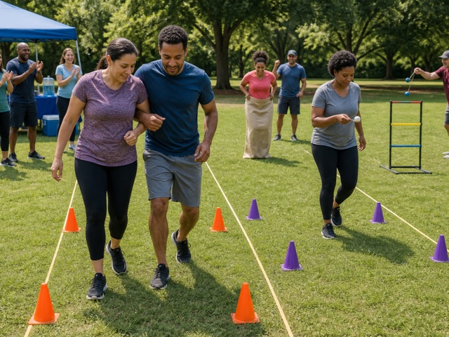 Linked-Elbow Partner Walk activity preview - A cooperative partner walk with no carrying or body-weight stunts.