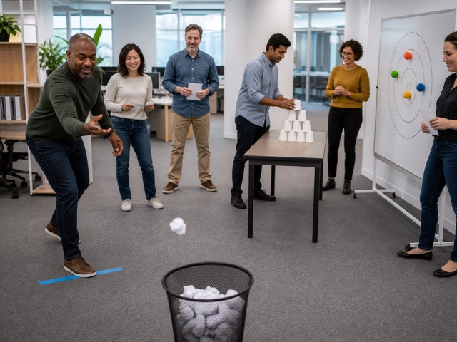 Paper Toss Bracket activity preview - Bracket paper toss tournament.