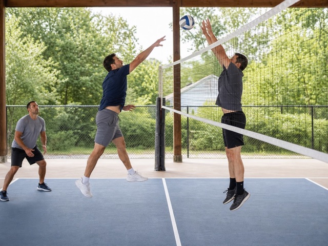 Block-Touch Timing Duel activity preview - Attackers and blockers run live reps where blockers score by clean touches at the net.