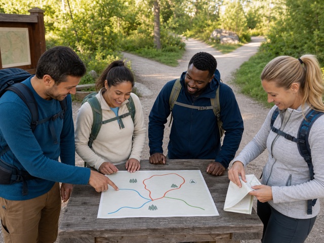 Bird's-Eye Route Map activity preview - Practice route awareness on a walking loop.