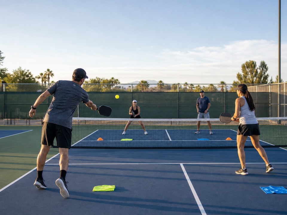 Pickleball serve box target match